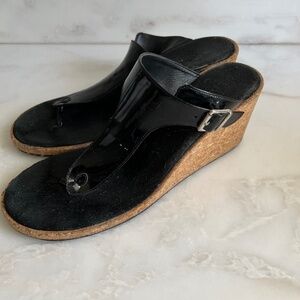 Ralph Lauren  3” Wedge Black Patent Sandal